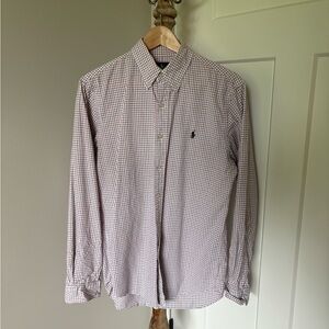 Ralph Lauren White and Red Casual Button-Down Shirt, M